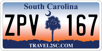 SC license plate ZPV167