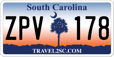 SC license plate ZPV178