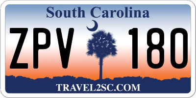 SC license plate ZPV180