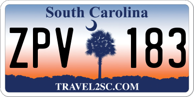 SC license plate ZPV183