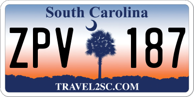 SC license plate ZPV187