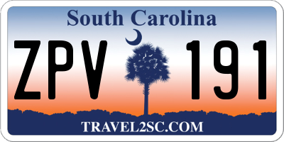 SC license plate ZPV191