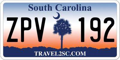 SC license plate ZPV192
