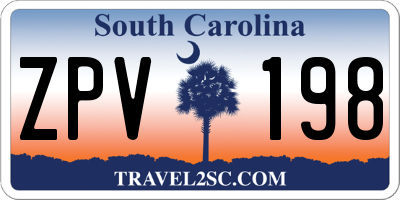 SC license plate ZPV198