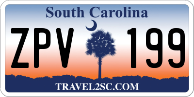 SC license plate ZPV199