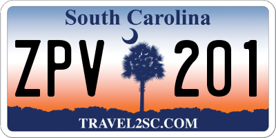 SC license plate ZPV201