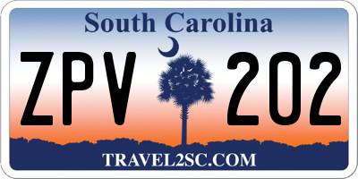 SC license plate ZPV202