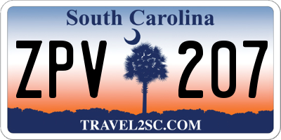 SC license plate ZPV207