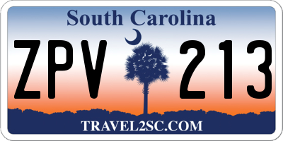 SC license plate ZPV213