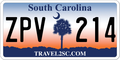 SC license plate ZPV214