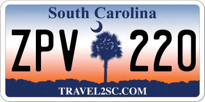SC license plate ZPV220