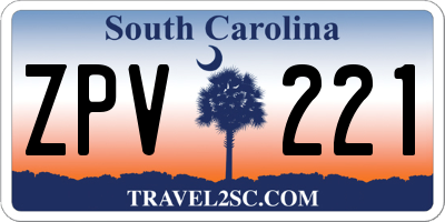 SC license plate ZPV221