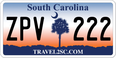 SC license plate ZPV222
