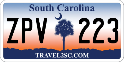 SC license plate ZPV223