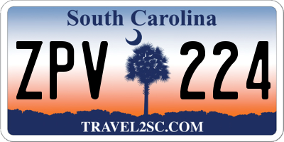 SC license plate ZPV224