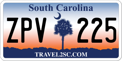 SC license plate ZPV225