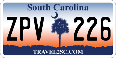 SC license plate ZPV226