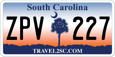 SC license plate ZPV227