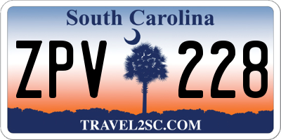 SC license plate ZPV228