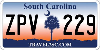SC license plate ZPV229