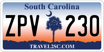 SC license plate ZPV230