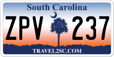 SC license plate ZPV237