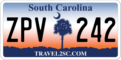 SC license plate ZPV242