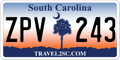 SC license plate ZPV243