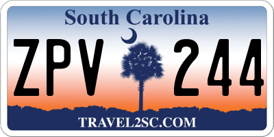 SC license plate ZPV244