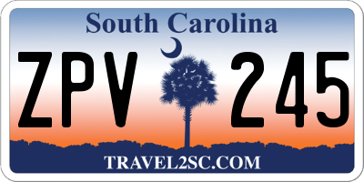 SC license plate ZPV245