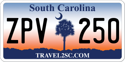 SC license plate ZPV250