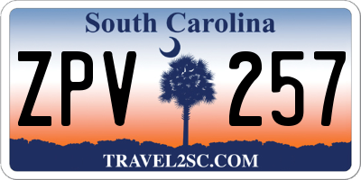 SC license plate ZPV257