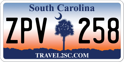 SC license plate ZPV258