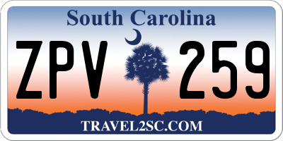 SC license plate ZPV259