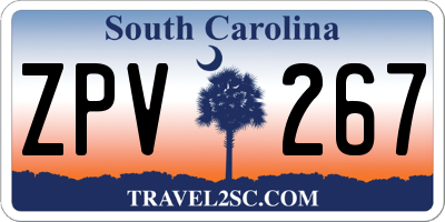 SC license plate ZPV267