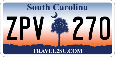 SC license plate ZPV270