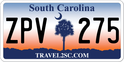 SC license plate ZPV275