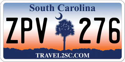 SC license plate ZPV276