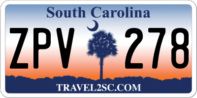 SC license plate ZPV278