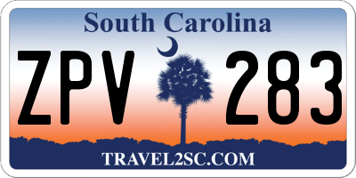 SC license plate ZPV283