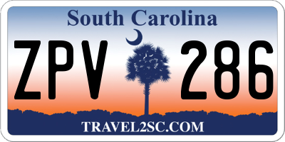 SC license plate ZPV286