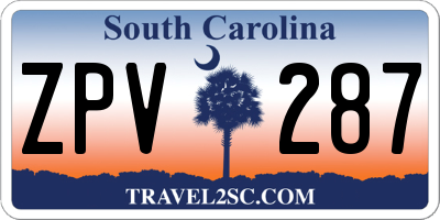 SC license plate ZPV287