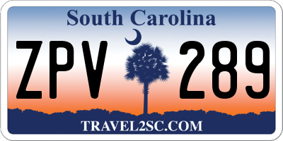 SC license plate ZPV289