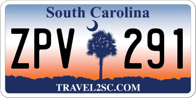 SC license plate ZPV291