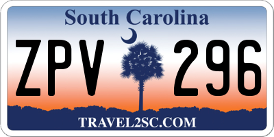 SC license plate ZPV296