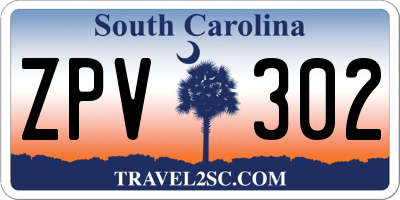 SC license plate ZPV302