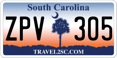 SC license plate ZPV305
