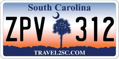 SC license plate ZPV312