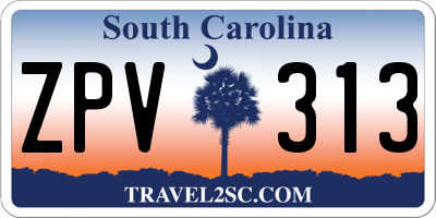 SC license plate ZPV313