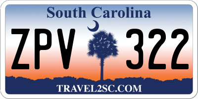 SC license plate ZPV322